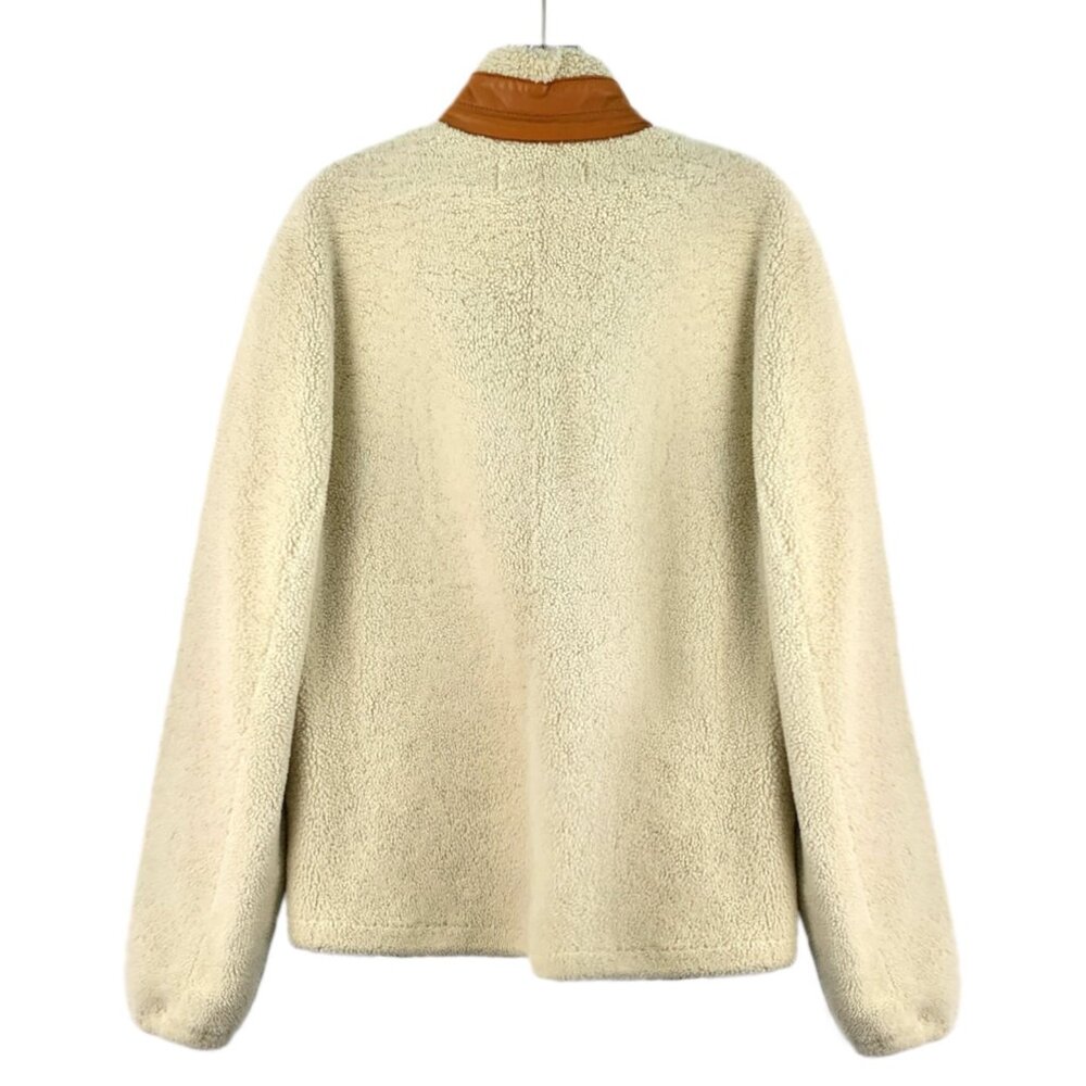 Loewe Beige Shearling-Lined Leather Jacket View 2